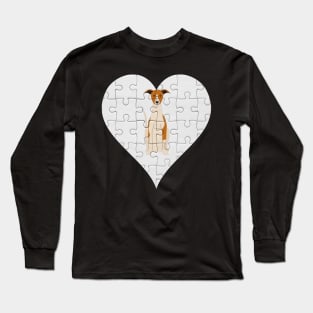 Whippet Heart Jigsaw Pieces Design - Gift for Whippet Lovers Long Sleeve T-Shirt